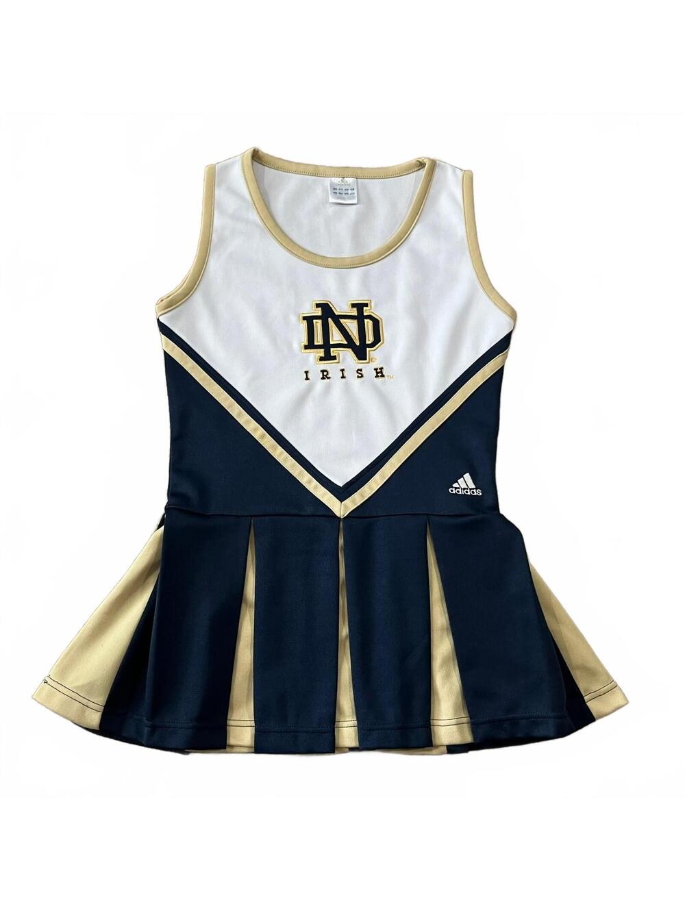 Notre Dame Adidas Girls Cheerleader Dress White Gold Blue Size Large 14